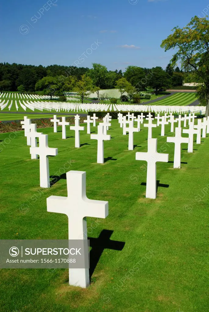 Largest WWII american military cemetery in Europe 10 489 graves, Saint Avold, Moselle, Lorraine, France
