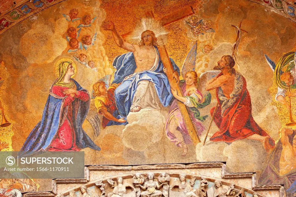 Mosaic on Saint Marks Basilica -Ascension of Christ - Venice - Italy