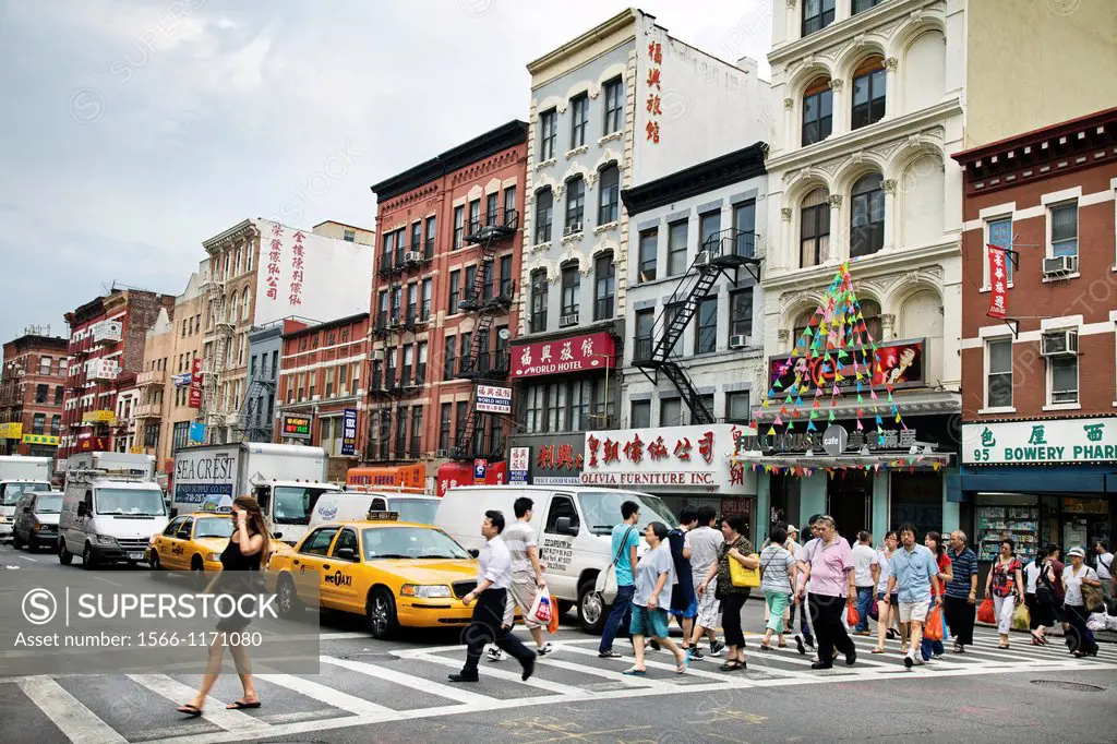 Bowery street, Chinatown, Manhattan, New York City  USA.
