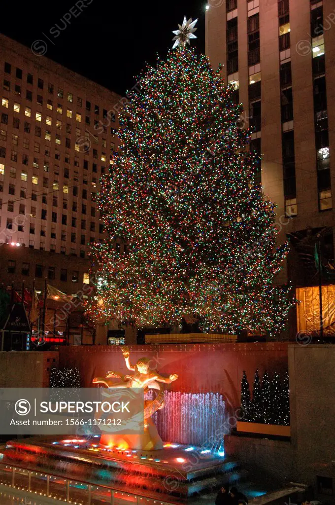 New York City, the Christmas tree at the Rockefeller Center