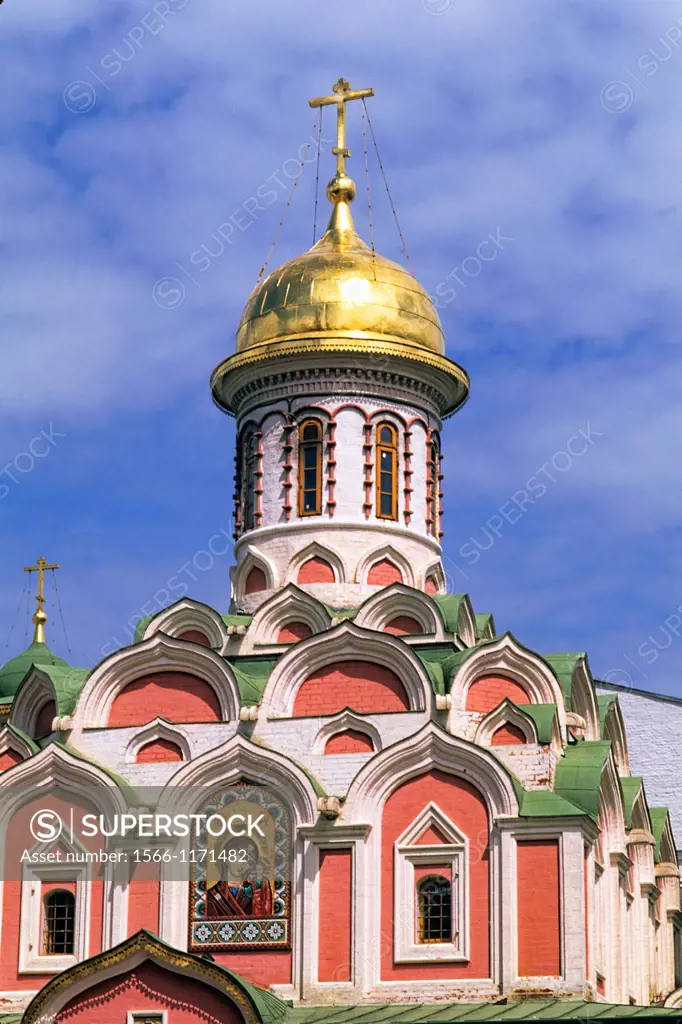 New Architecture of the Kazan Icaon of Mother of God Church Red Square in Moscow Russia