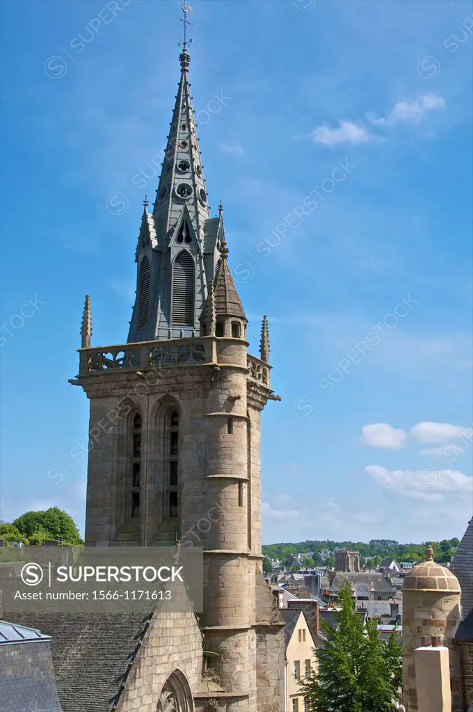St Melaine church 15th c , flamboyant gothic, Steeple, Morlaix, 29, Finistere, Brittany, France