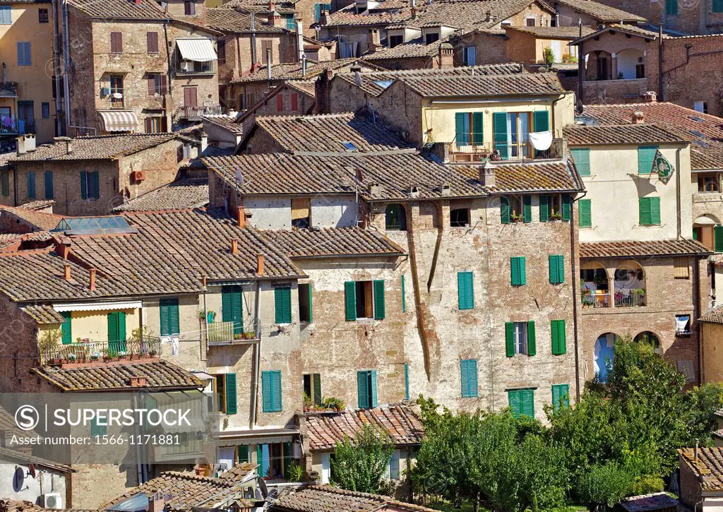 Typical Homes in Cortona on a Warm Sunny Day