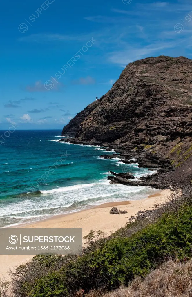 Beautiful scenic of Sandy´s Beach park on South East island iof Oahu near Honolulu Hawaii