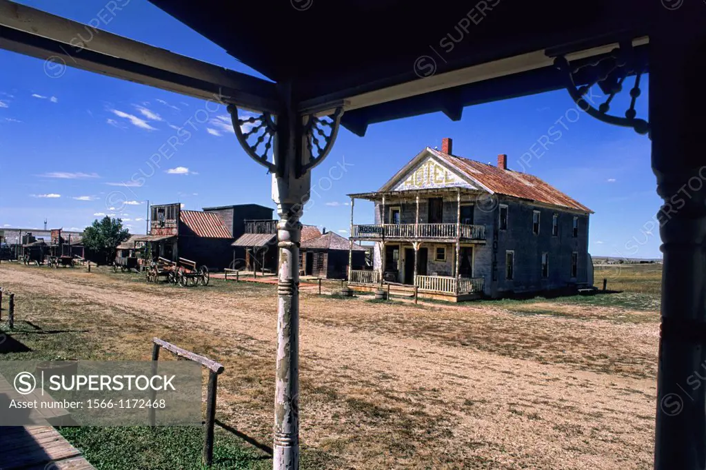 Scenic of old 1880s ghost town in Murdo South Dakota used in many movies