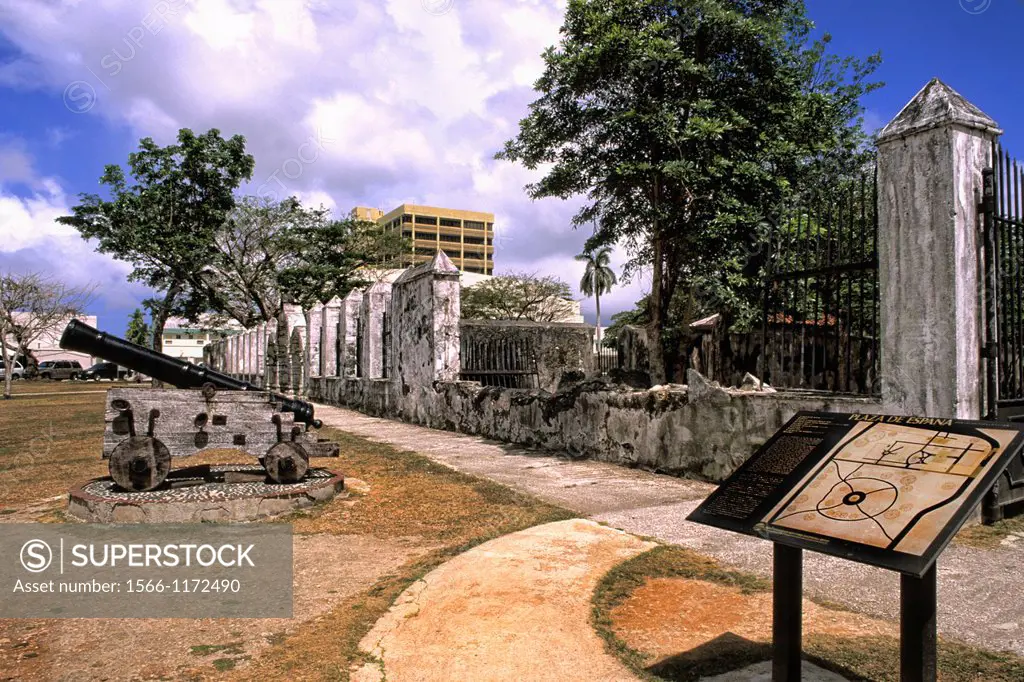 Old buildings at Plaza de Espana in Hagatna City Guam USA