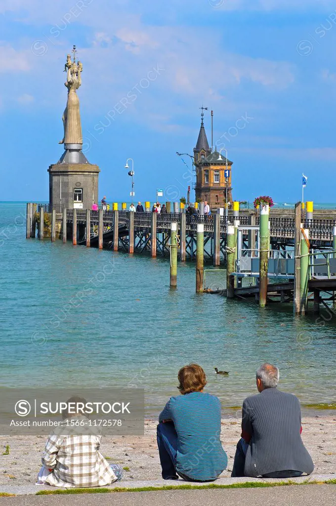 Konstanz, Constance, Imperia statue, Constance Harbor, Bodensee, Lake constance, Baden-Wuerttemberg, Germany, Europe.
