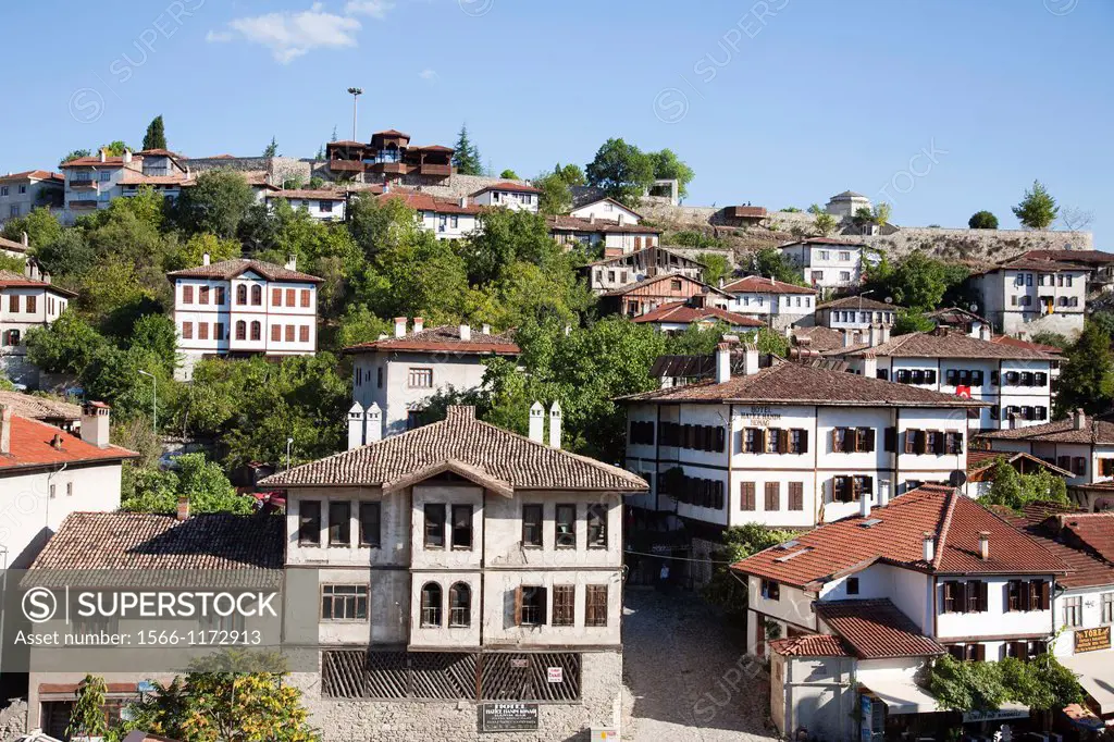 asia, turkey, central anatolia, ancient town of safranbolu, view with hidirlik parki