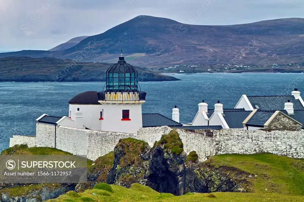 Clare Island lighthouse, Clare Island, Clew Bay, County Mayo, Ireland.