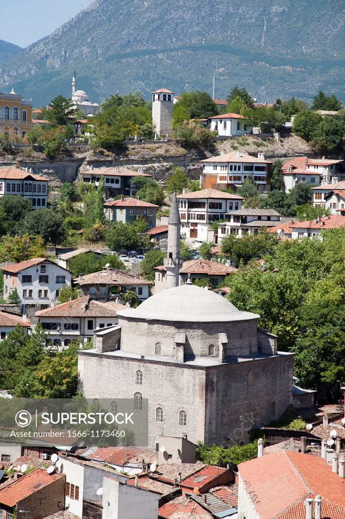 asia, turkey, central anatolia, ancient town of safranbolu, view with koprulu mehmet camii