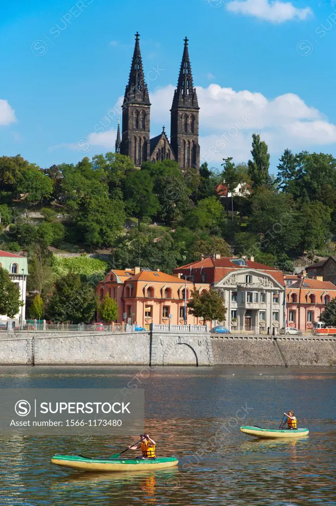 Vysehrad hill by Vltava riverside central Prague Czech Republic Europe