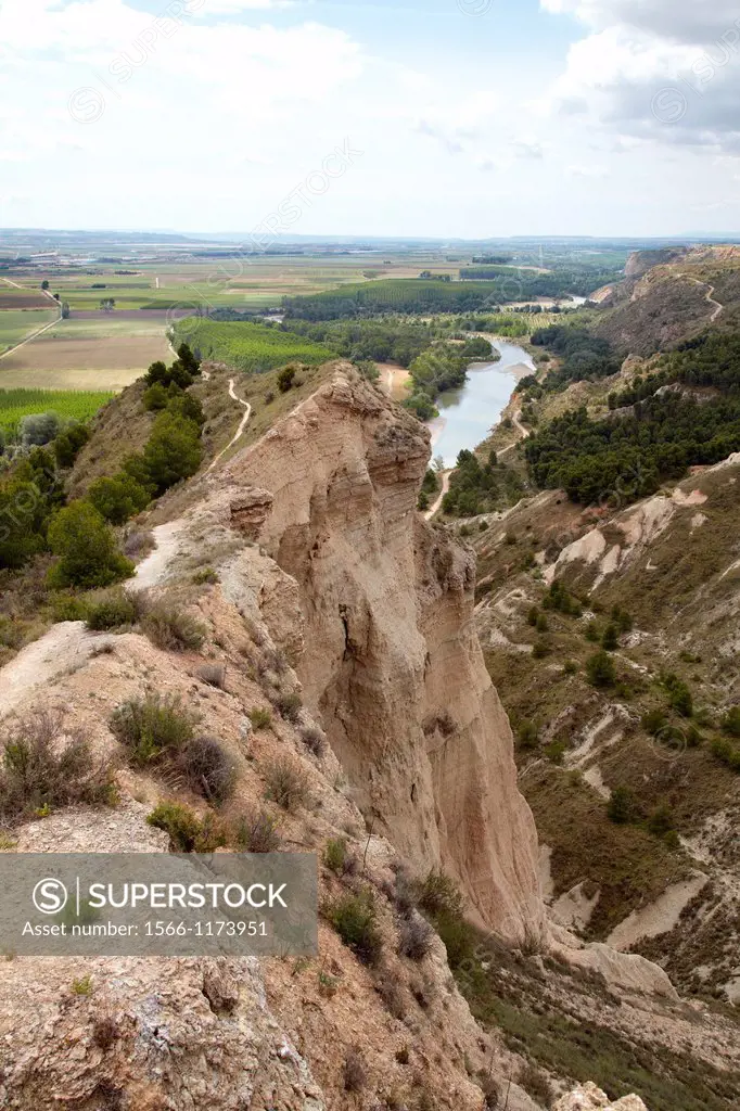 Aragon and Arga rivers´ confluence, Peñalen ravine, Funes, Navarre, Spain.