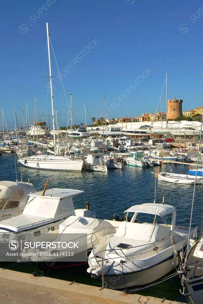 Port of Sa Sa Rapita, Tower Rapita sixteenth century Spain Baleares Mallorca Campos Migjorn