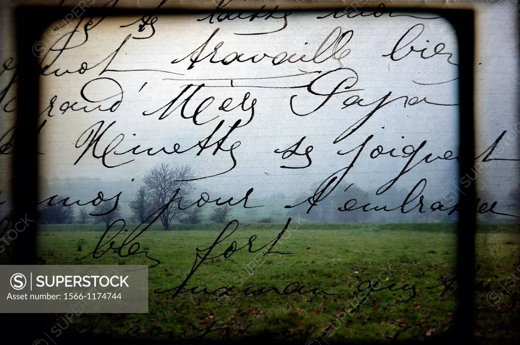 escrito a mano sobre fondo de Paisaje con arboles en North Yorkshire, Yorkshire, England, UK, handwritten on landscape background with trees in North ...
