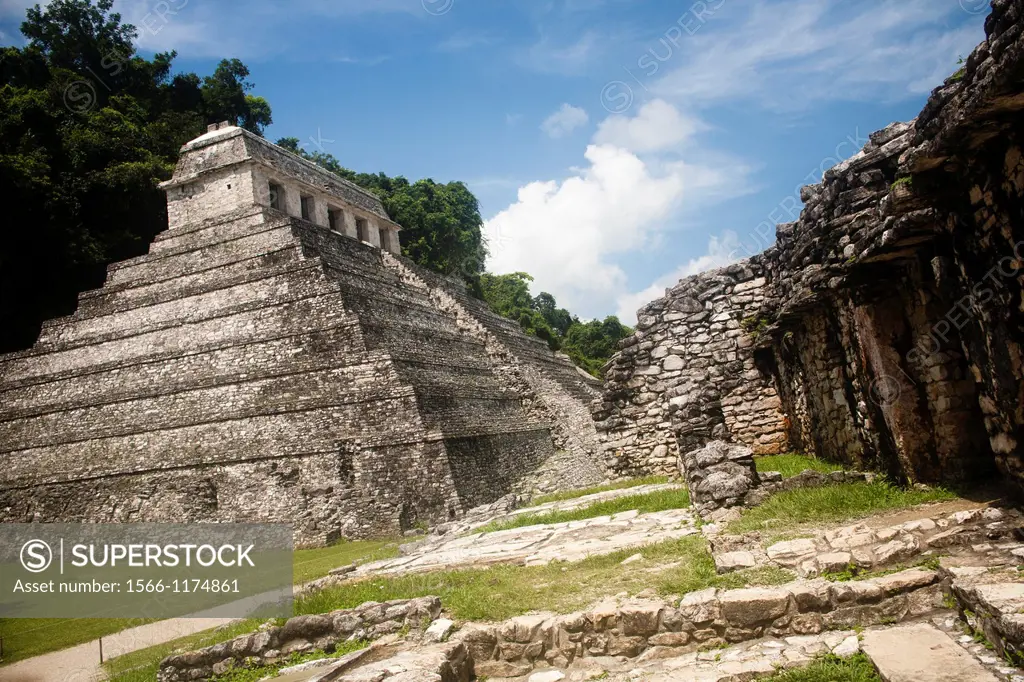 Temple of the Inscriptions, Temple XIII, Palenque Archaeological Site, Chiapas, Mexico