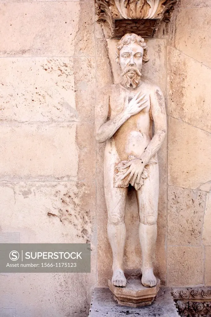 Statue of Adam, Cathedral of St  James, Sibenik, Dalmatia, Croatia