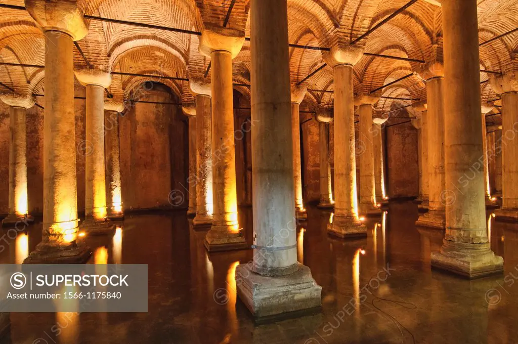 The underground Basilica Cistern in Istanbul, Turkey