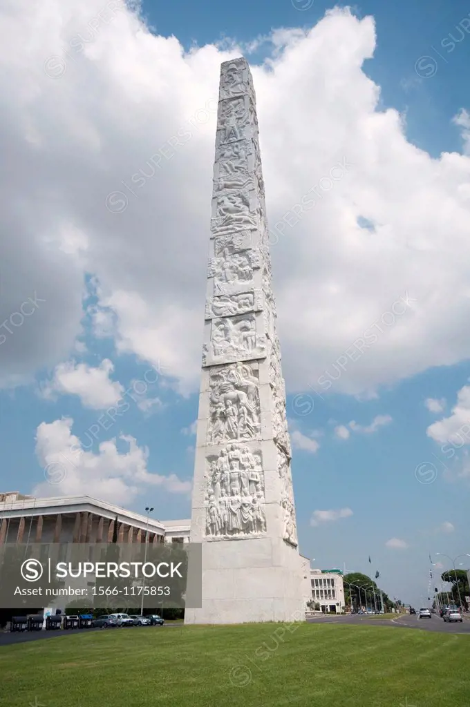 Italy, Lazio, Rome, Eur district, Guglielmo Marconi Obelisk