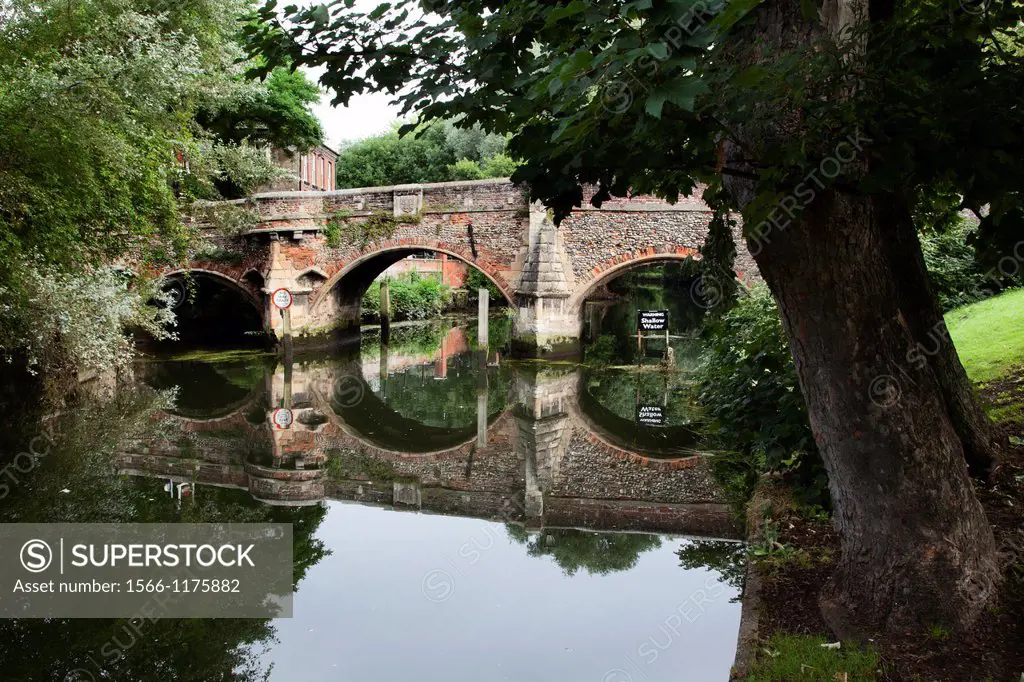Bishop Bridge over the River Wensum Norwich Norfolk England