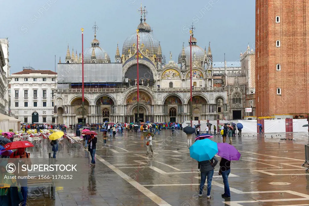 Facade of St Mark´s Basilica in Venice ,Italy,Europe