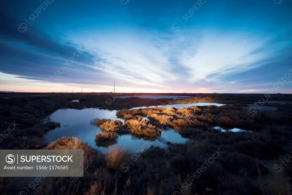 Sunrise at Delta del Ebro natural park