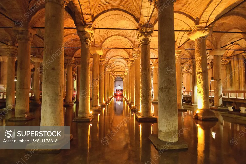 The underground Basilica Cistern in Istanbul, Turkey