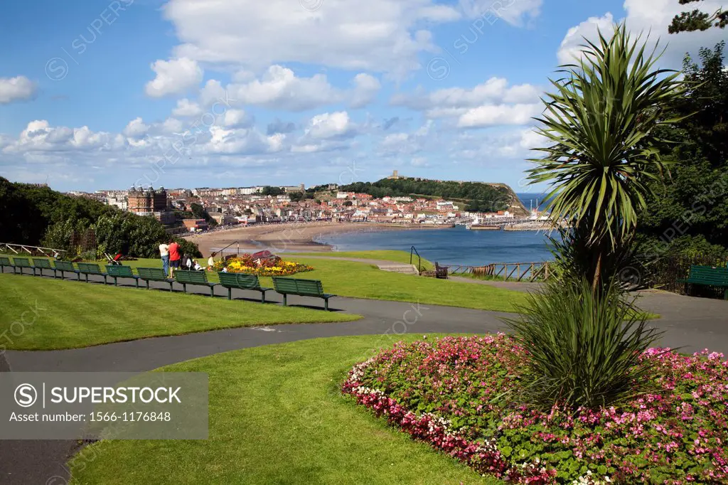 South Bay from South Cliff Gardens Scarborough North Yorkshire England