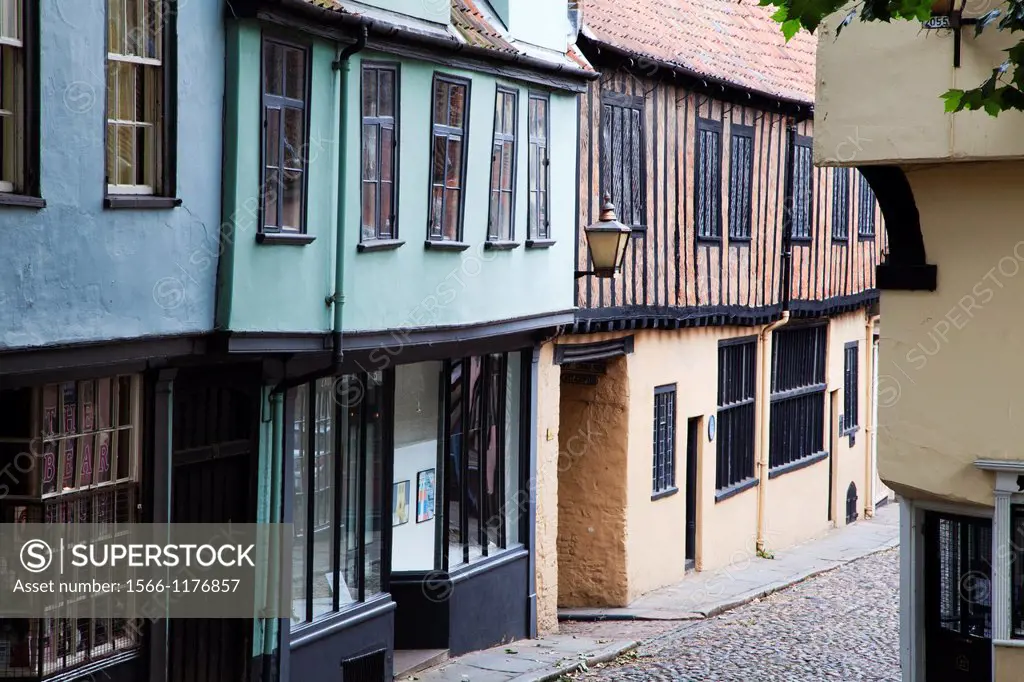 Half Timbered Buildings on Elm Hill Norwich Norfolk England