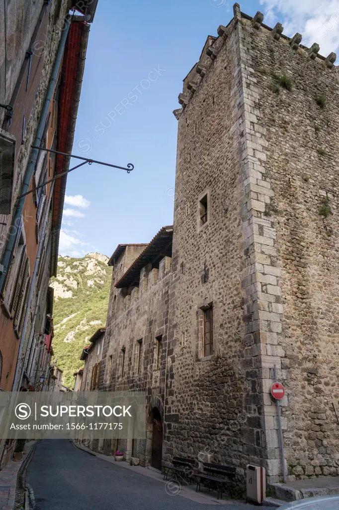 Medieval town Villefranche-de-Conflent in French Pyrenees