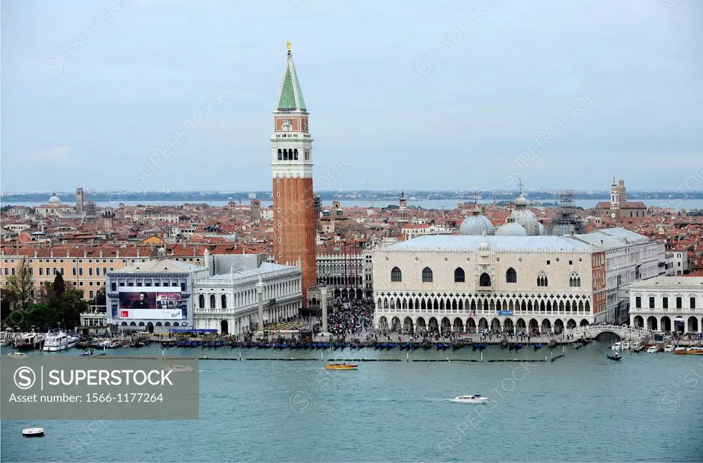 Campanile and Doges palace in Venice,Italy,Europe