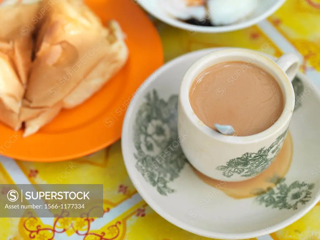 Traditional Malaysian sweet coffee with condensed milk
