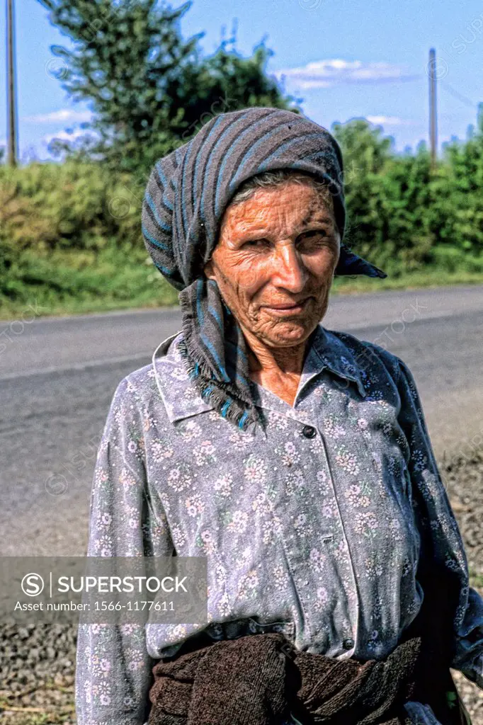 Albania close up of woman outside Tirana Albania