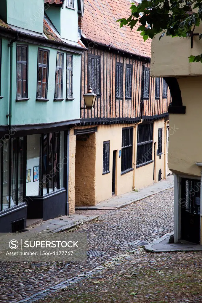 Half Timbered Buildings on Elm Hill Norwich Norfolk England