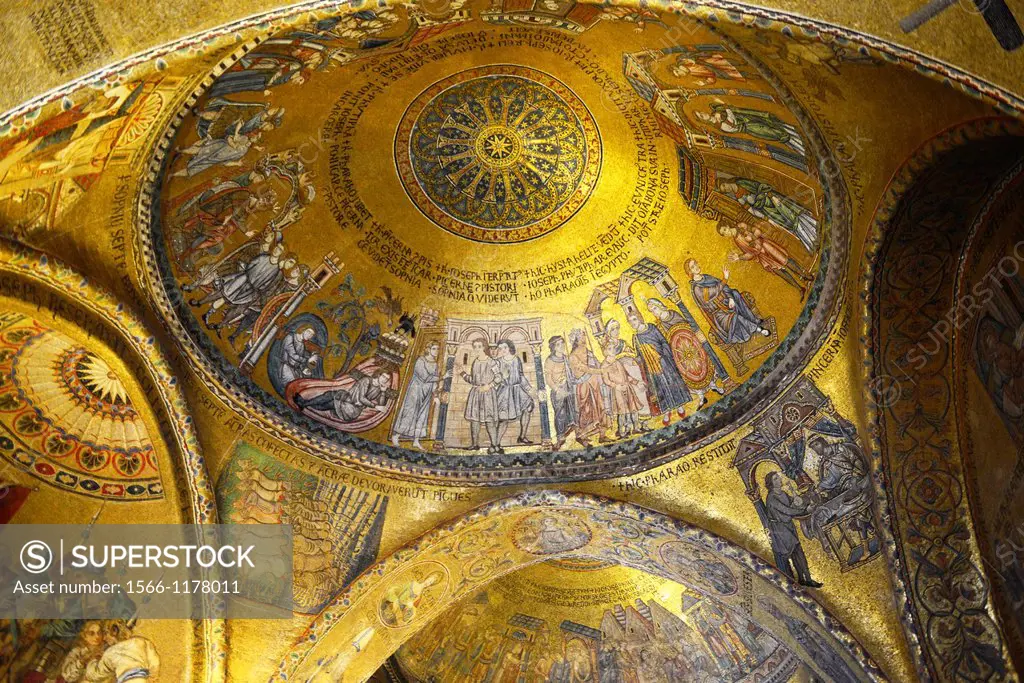 Detail of the ceiling of St  Mark´s Basilica in Venice,Italy,Europe