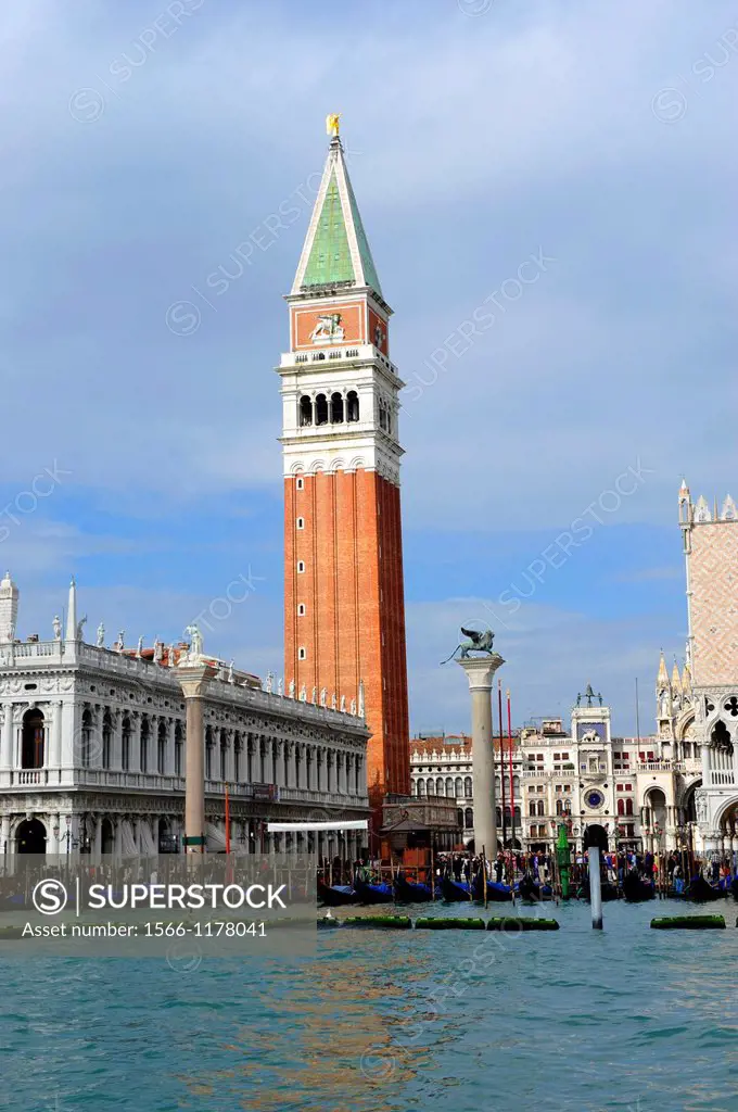 Campanile on St  Mark ´s Square in Venice,Italy,Europe