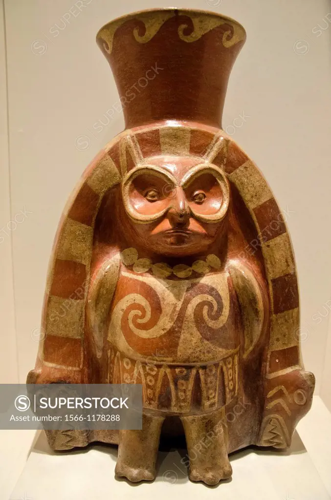 Ceramic vessel, The Owl God  Moche culture 100 AC-800 AC  Perú