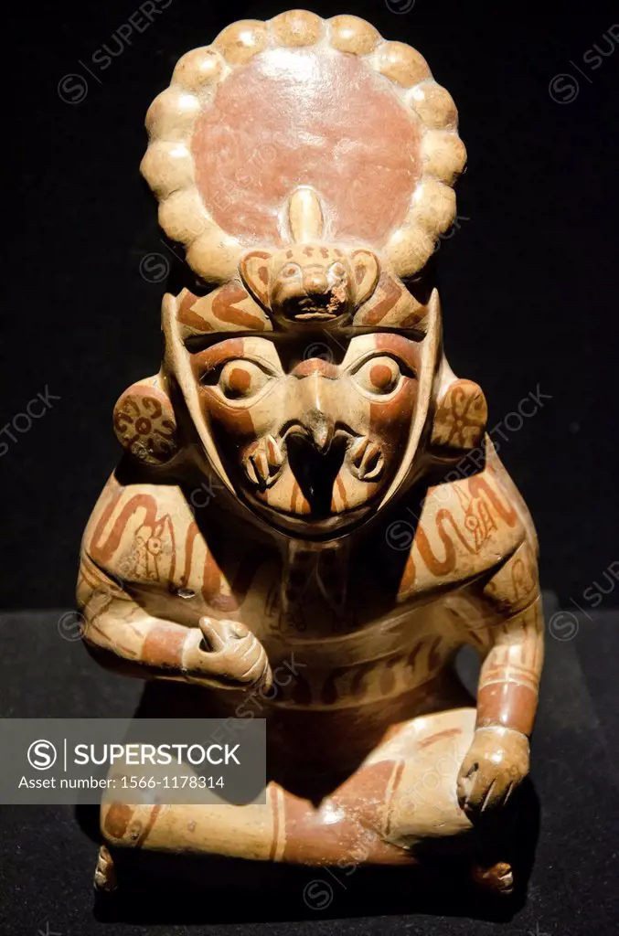 Ceramic vessel, Warrior  Moche culture 100 AC-800 AC  Perú