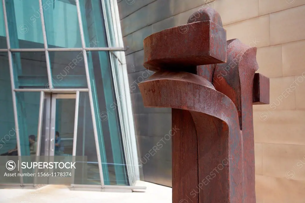 Eduardo Chillida sculpture, Guggenheim Museum, Bilbo-Bilbao, Biscay, Basque Country, Spain.