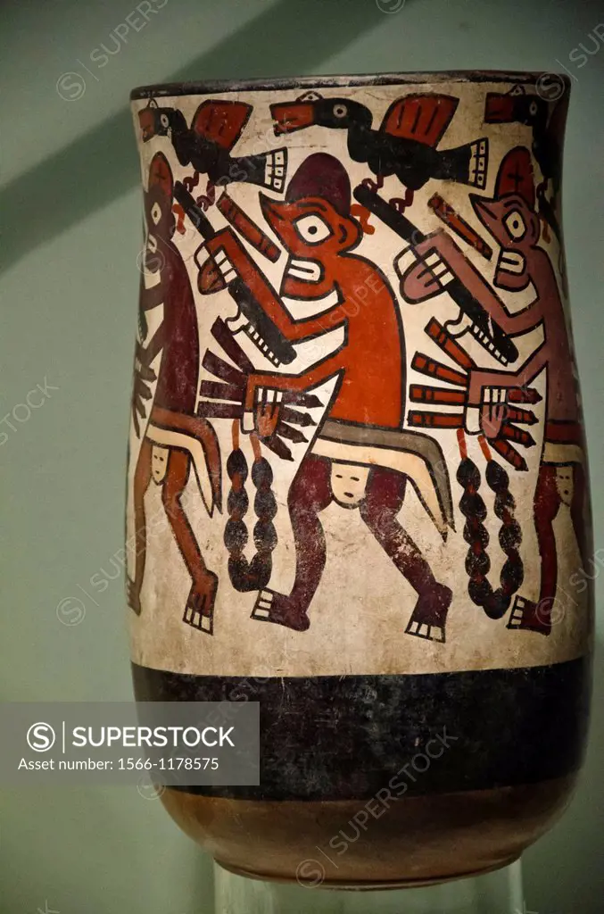 Ceramic vessel, hunting scene  Nazca culture 100 BC-800 BC  Perú