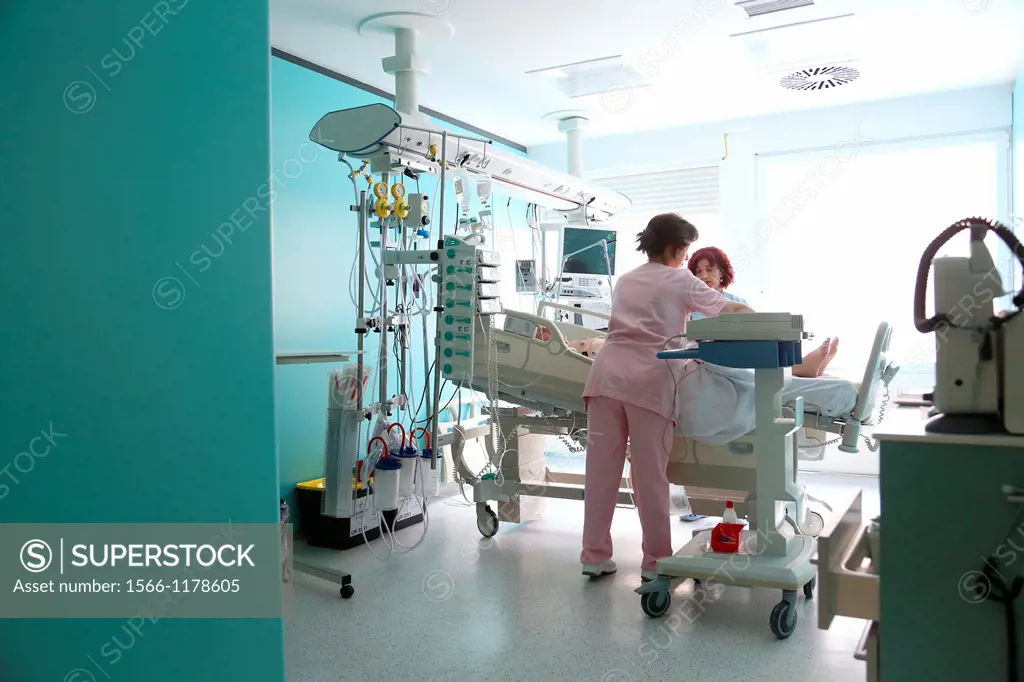 Room, Patient Care, Intensive Care Unit ICU, Donostia Hospital, San Sebastian, Donostia, Gipuzkoa, Basque Country, Spain