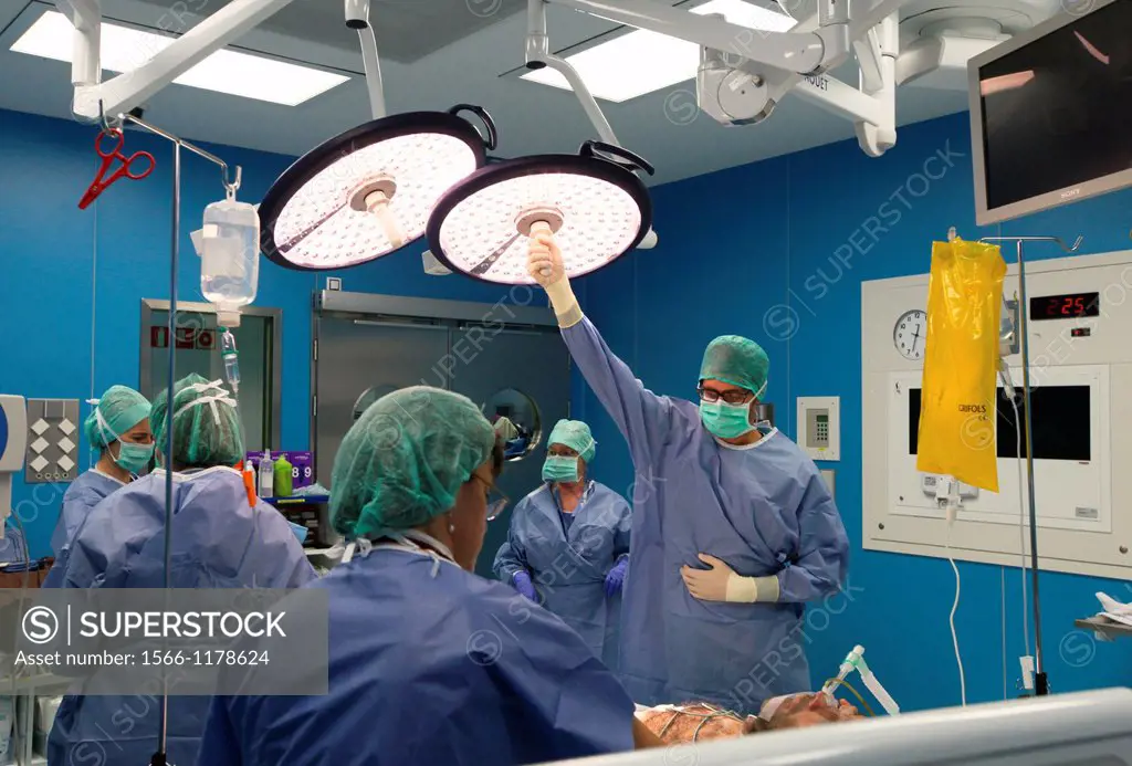 Surgery preparation, Abdominal Hernia Surgery, General Emergency Surgery, Operating Theatre, Donostia Hospital, San Sebastian, Donostia, Gipuzkoa, Bas...