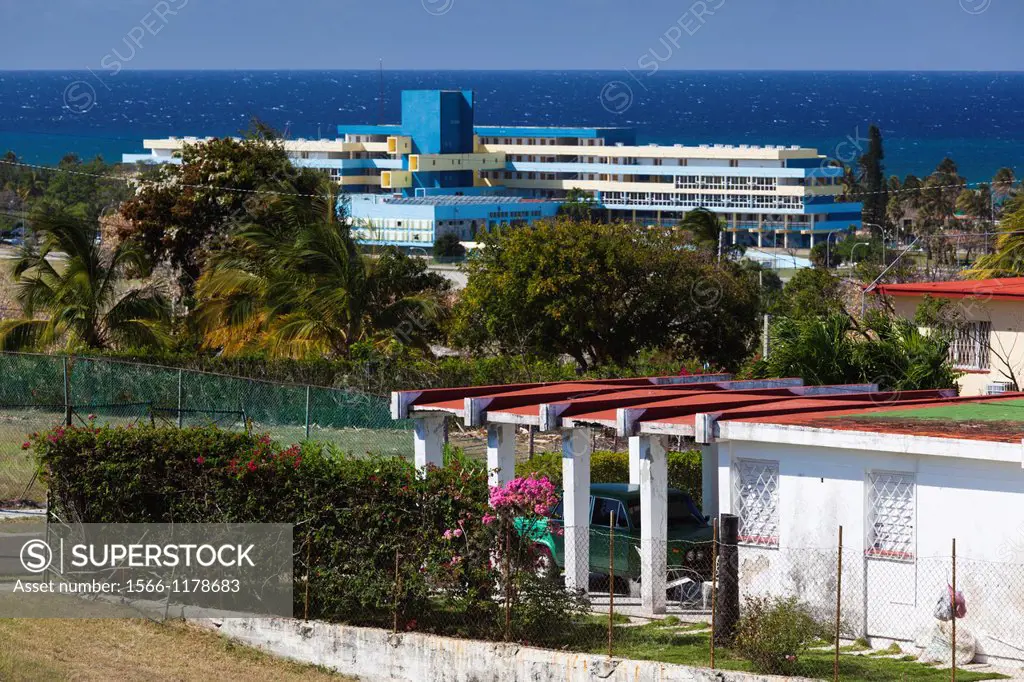 Cuba, Havana Province, Playas del Este Beaches, elevated view of Santa Maria del Mar