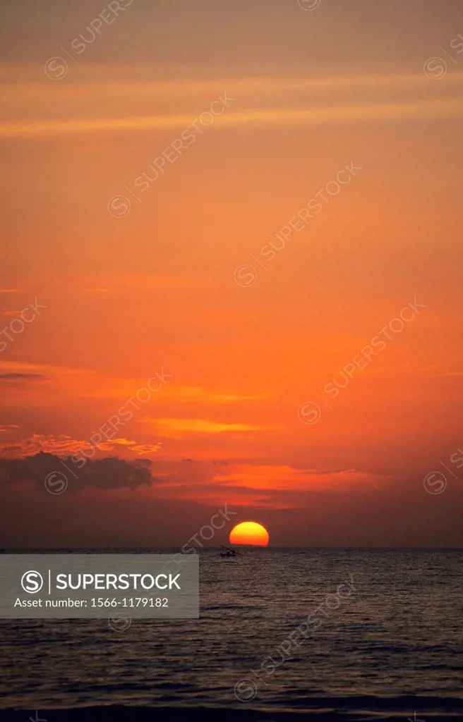 Sunset on the Lovina beach, Bali, Indonesia