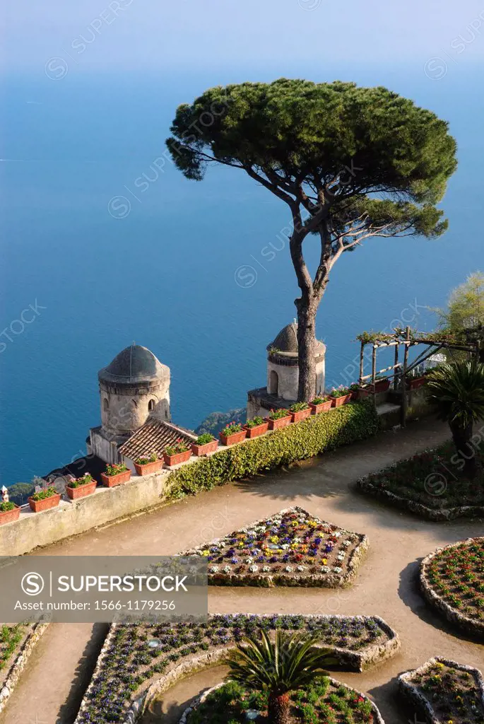 Villa Rufolo gardens, Ravello, Amalfi coast / Costiera Amalfitana, Province of Salerno, Campania, Italy, Europe