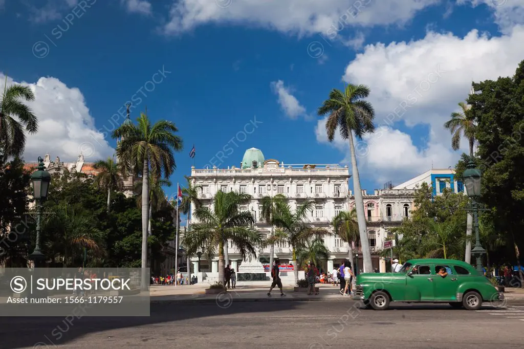 Cuba, Havana, Havana Vieja, the Parque Central and the Hotel Inglaterra