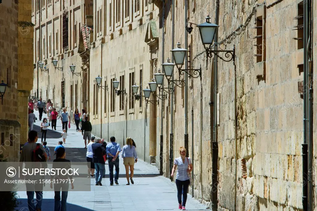 Compañía street and Pontifical University of Salamanca, city declarated World Heritage by UNESCO  Castilla y León  Spain