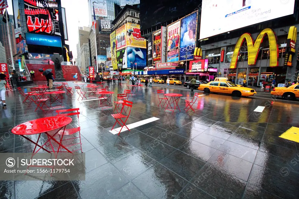 Usa, New York City, Manhattan,Times Square in the Rain