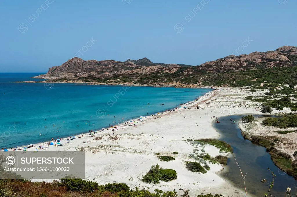 Europe, France, Corse, Haute-Corse 2B, Anse Peraiola, Ostriconi beach. The western limit of Agriates