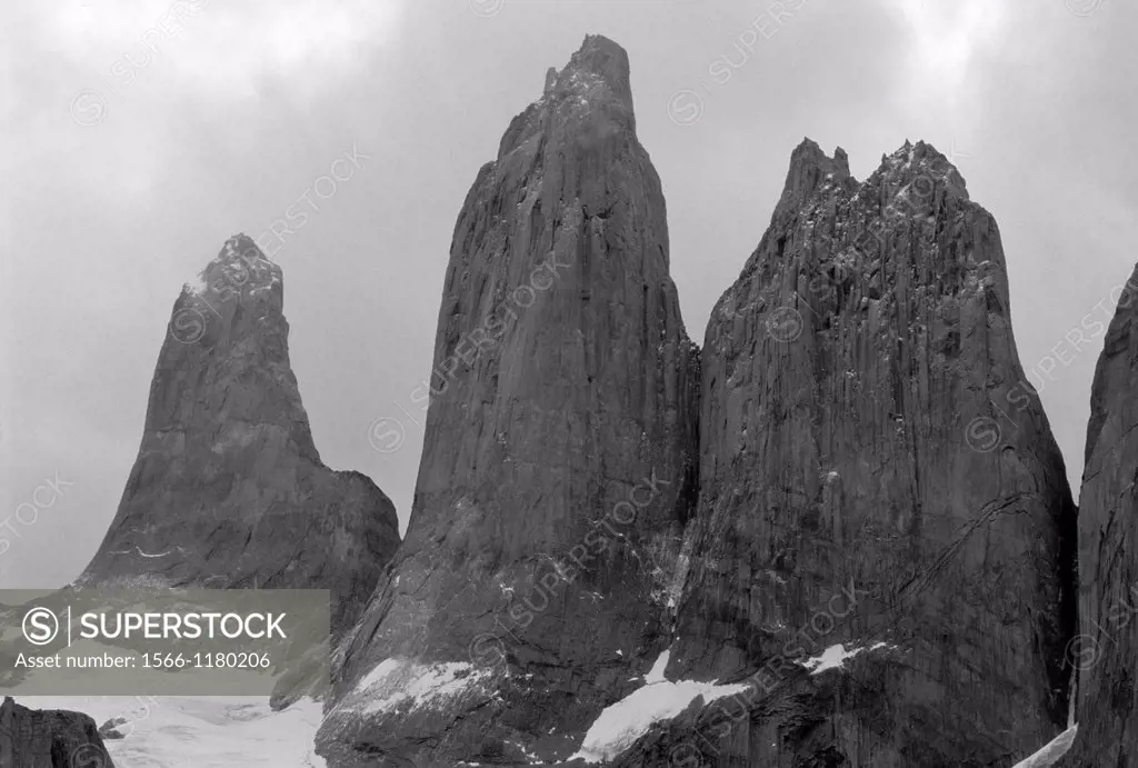 The three Towers of Paine, Torres del Paine National Park, Patagonia, Chile, South America