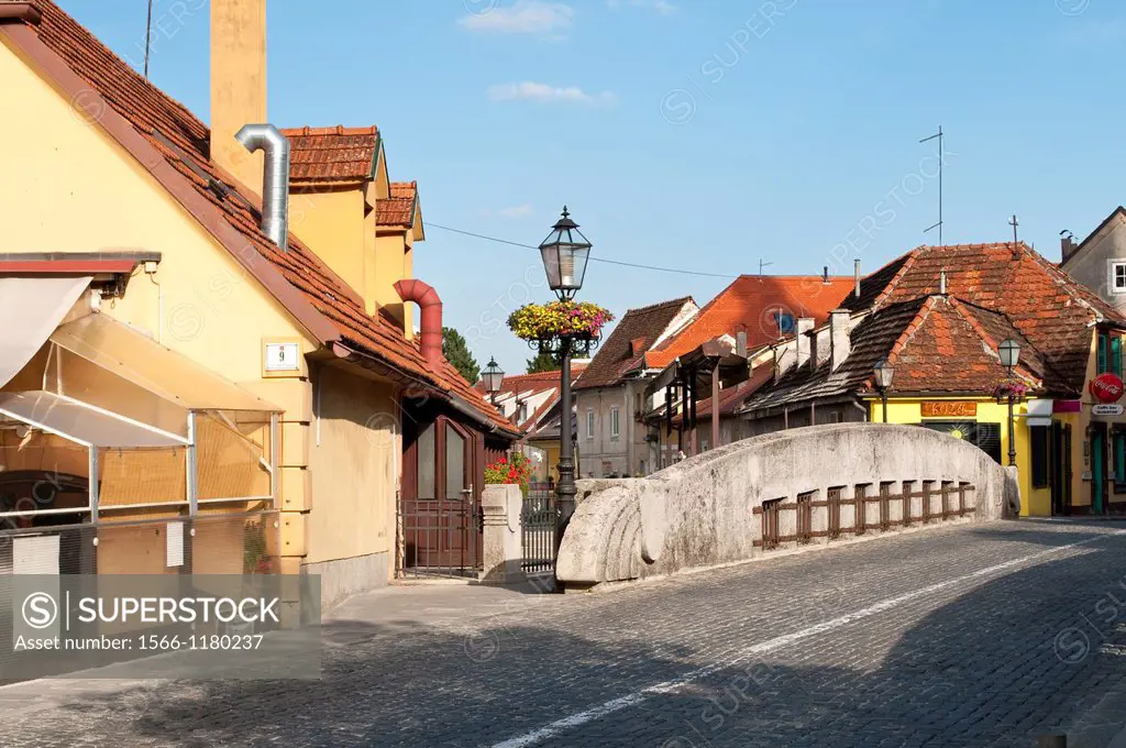 Old bridge and houses in the town of Samobor, Croatia